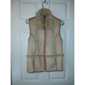 LISA INTERNATIONAL Women's  Suede Winter Vest size P M Beige